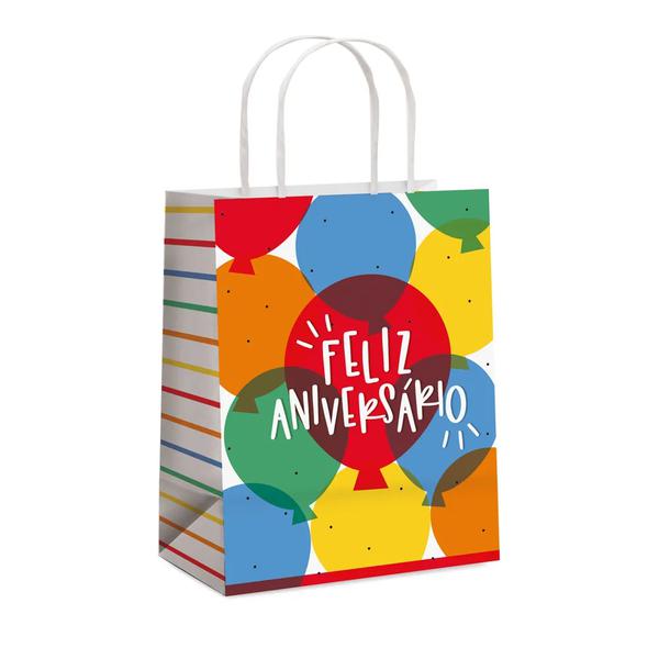 SACOLA PAPEL 26X19,5X9,5CM FESTIVO UN CROMUS