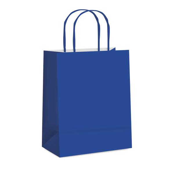 SACOLA PAPEL 26X19,5X9,5CM LISA AZUL ROYAL UN CROMUS