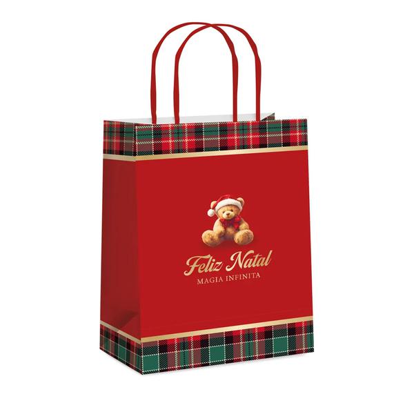 SACOLA PAPEL 26X19,5X9,5CM MAGIA INFINITA URSINHO M UN CROMUS