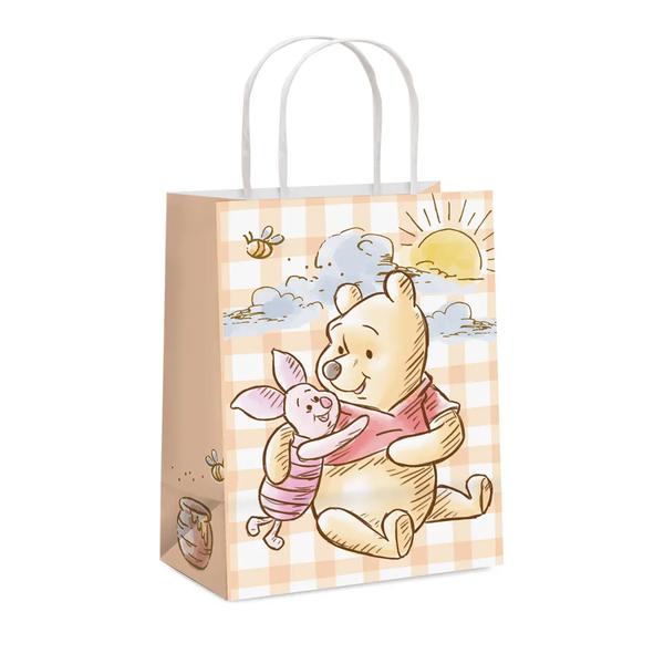 SACOLA PAPEL 26X19,5X9,5CM POOH M UN CROMUS