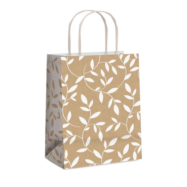 SACOLA PAPEL 26X19,5X9,5CM TERRAZZO BRANCO DEC. M UN CROMUS