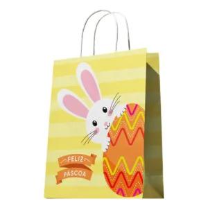 SACOLA PAPEL 31X23X11,5CM AMARELA COELHO M UN VINCO