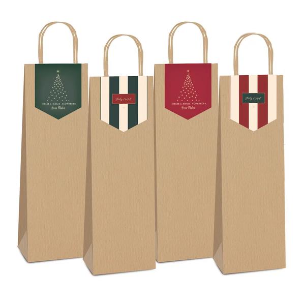 SACOLA PAPEL 35X13X8CM C/FECHAM.MAGIC FESTAS GARRAFA UN CROMUS