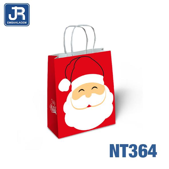 SACOLA PAPEL P 18X22X10CM PAPAI NOEL UN JR