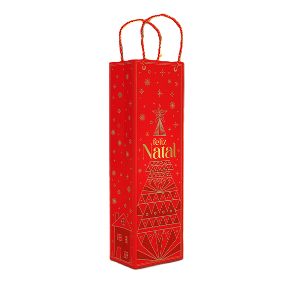 SACOLA PARA BEBIDA BRILHOS DE NATAL UN IDEIA