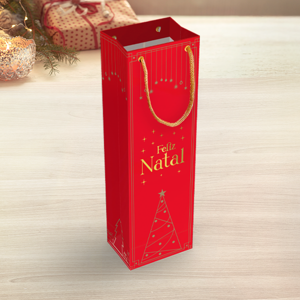 SACOLA PARA BEBIDA NATAL LUZ UN IDEIA