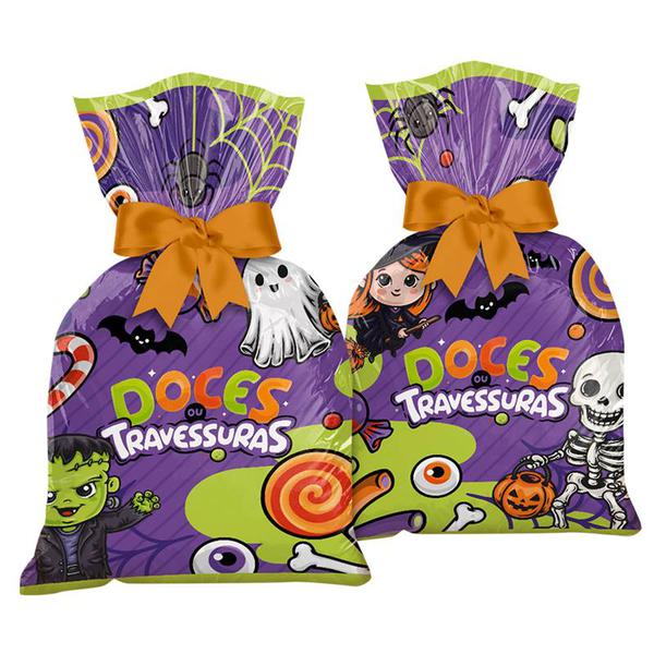 SACOLA PLASTICA HALLOWEEN INFANTIL 08UN REGINA