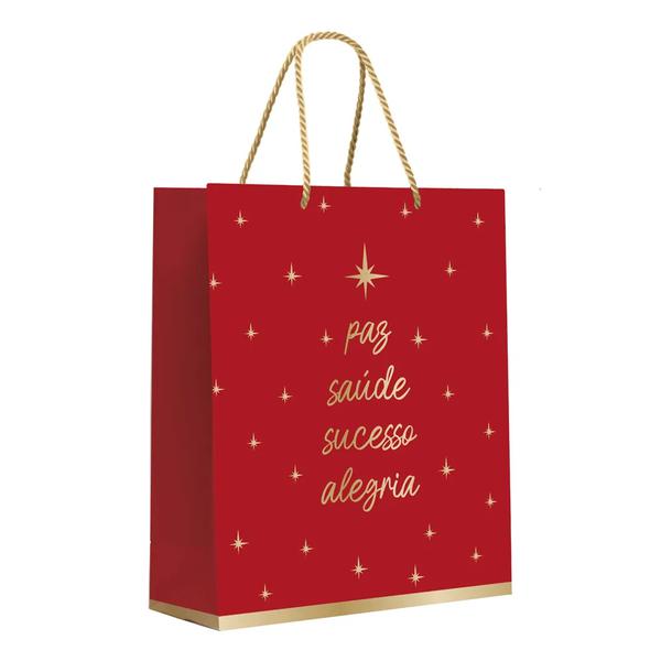 SACOLA PREMIUM ESPECIAL DESEJOS VRM C/HS OURO M 31X26X10CM UN CROMUS