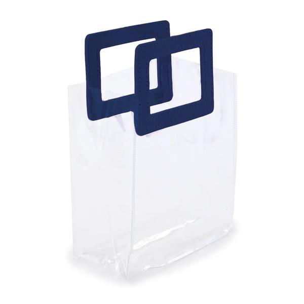 SACOLA PVC ALCA RETANGULAR TRANSPARENTE E AZUL M 19,4X17X9CM UN CROMUS
