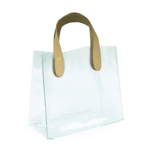 SACOLA PVC ALCA TPU TRANSPARENTE E BEGE M 23X25X14,5CM UN CROMUS