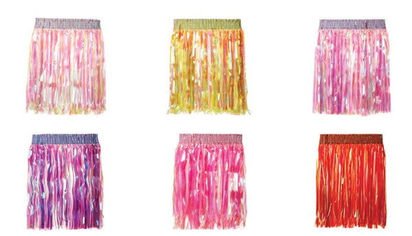 SAIA HAVAIANA COLORIDA 50CM CARNAVAL UN SILVER