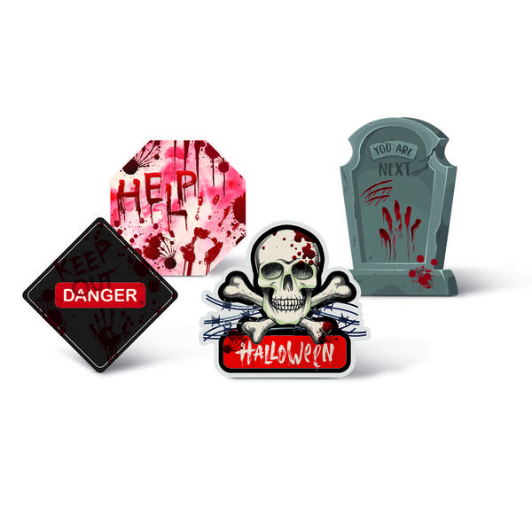 SILHUETA DECORATIVA HELP HALLOWEEN 4 UN CROMUS
