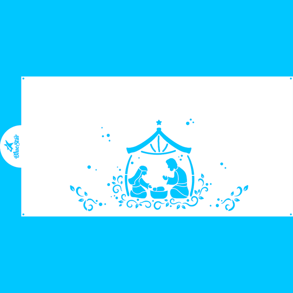 STENCIL NATAL PRESEPIO UN BLUESTAR