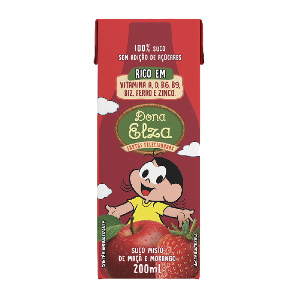 SUCO DE MACA E MORANGO  200ML DONA ELZA