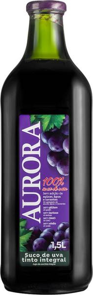 SUCO INTEGRAL UVA TINTO VIDRO 1,5L AURORA