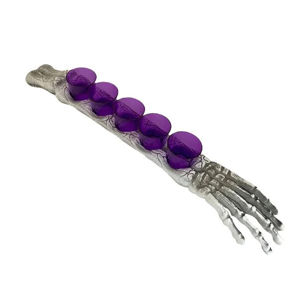 SUPORTE MAO COM 5 COPOS HALLOWEEN ROXO UN BRDECOR