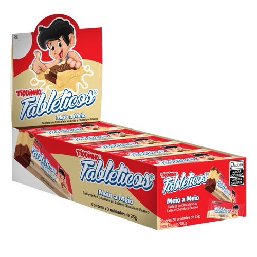 TABLETICOS CHOCOLATE MEIO A MEIO 20X22G TIQUINHO