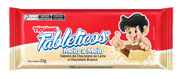 TABLETICOS CHOCOLATE MEIO A MEIO 22G TIQUINHO