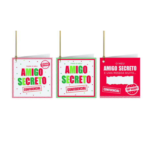 TAG 8X8 CARTAO AMIGO SECRETO PT C/3UN CROMUS