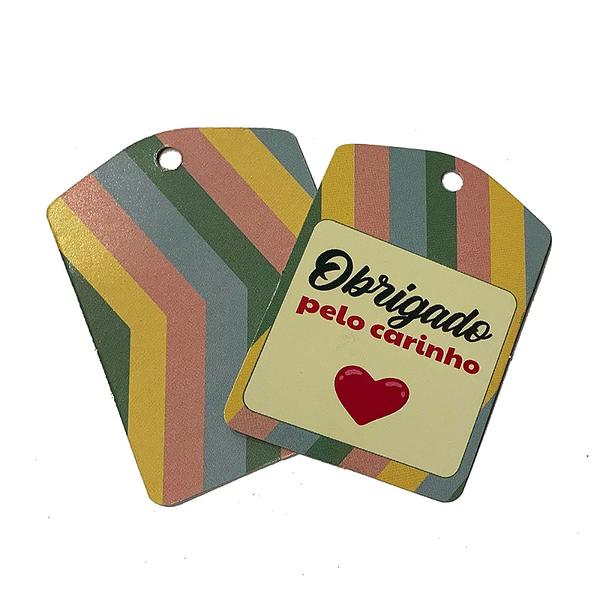 TAG DECORATIVA OBRIGADO PELO CARINHO 10UN HIPER