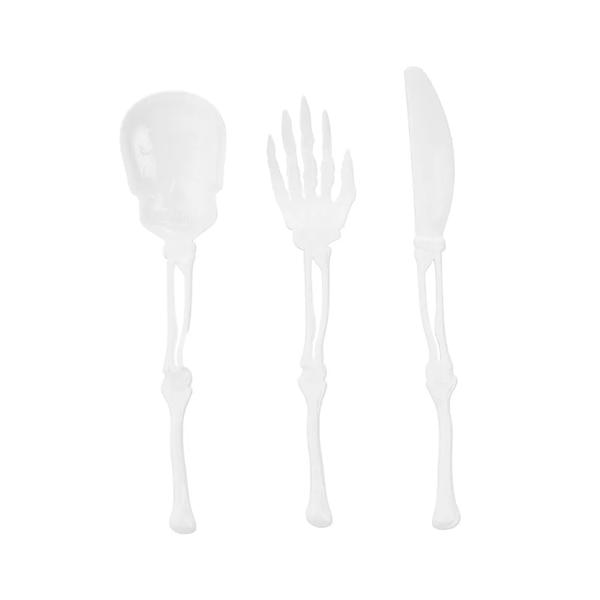 TALHERES ESQUELETO BRANCO 12UN CROMUS