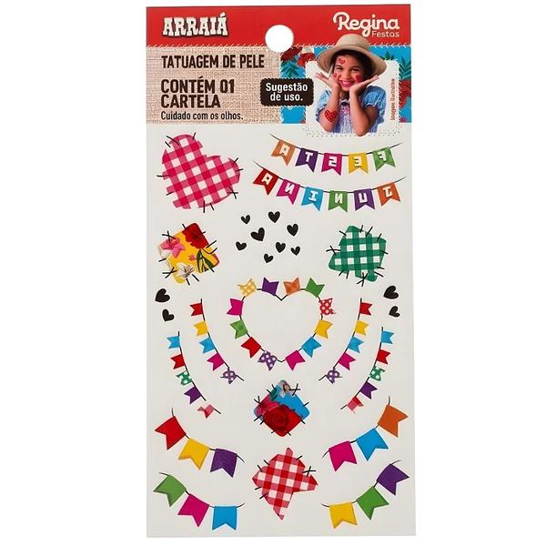 TATUAGEM DE PELE ARRAIA BANDEIRINHAS REGINA