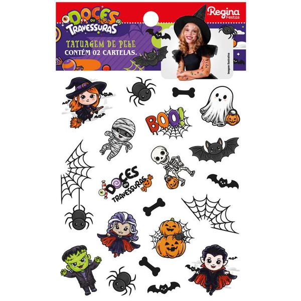 TATUAGEM DE PELE HALLOWEEN INFANTIL 2UN REGINA