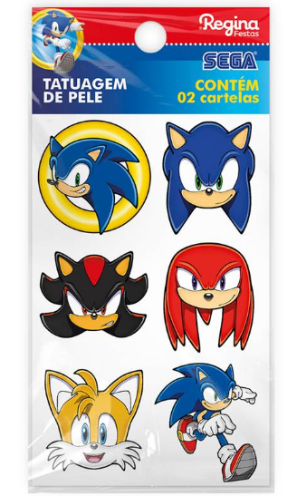 TATUAGEM DE PELE SONIC 12UN REGINA