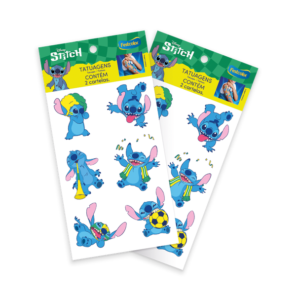 TATUAGEM DE PELE STITCH NA COPA 2UN FESTCOLOR