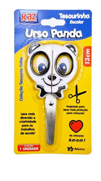 TESOURA ESCOLAR 13CM URSO PANDA UN KAZ