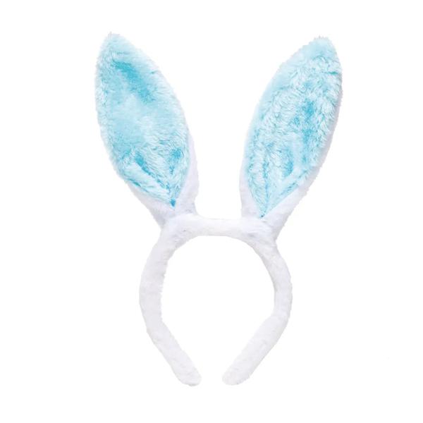 TIARA ORELHA COELHO BRANCA AZUL CROMUS