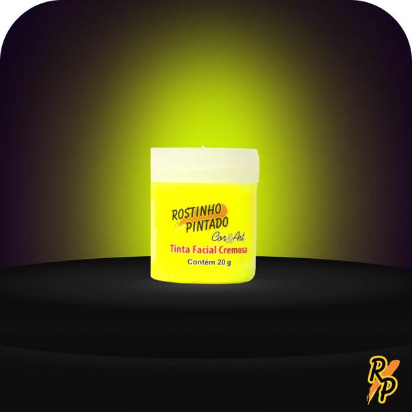 TINTA FACIAL CREMOSA 20G AMARELO NEON UN ROSTINHO PINTADO