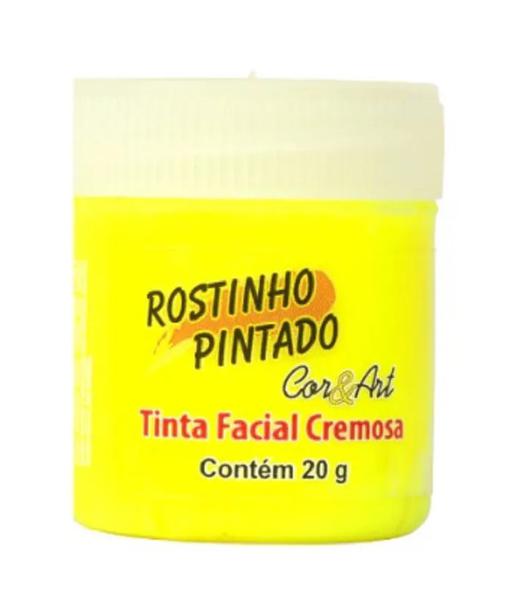TINTA FACIAL CREMOSA 20G AMARELO NEON UN ROSTINHO PINTADO