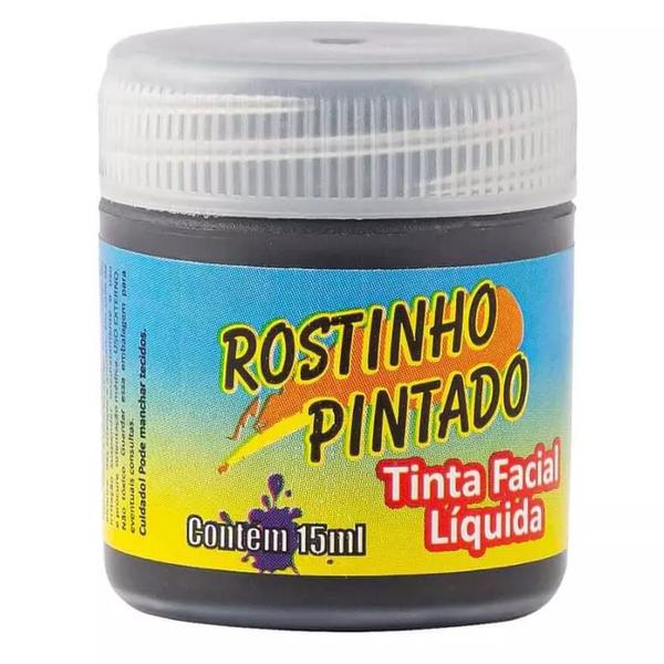 TINTA FACIAL LIQUIDA 15ML PRETA ROSTINHO PINTADO