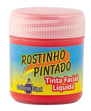 TINTA FACIAL LIQUIDA 15ML VERMELHA ROSTINHO PINTADO