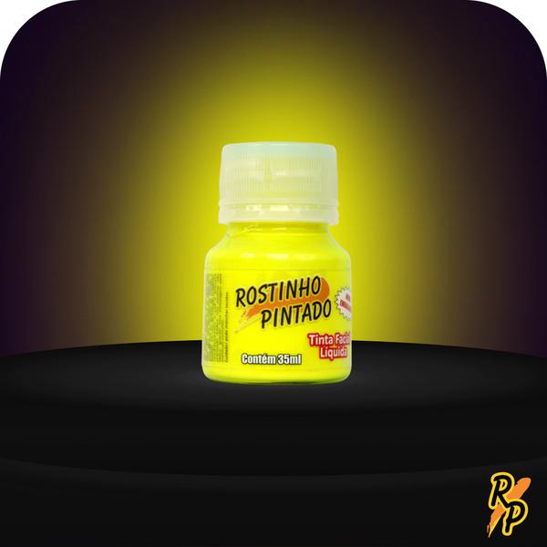 TINTA FACIAL LIQUIDA 35ML AMARELO NEON ROSTINHO PINTADO