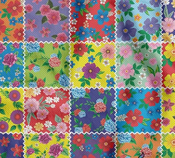 TNT ESTAMPA REF.8004 BARRADO RETALHOS PATCH FLORAL 33CM