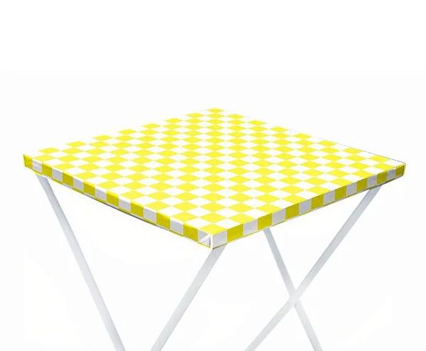 TOALHA PEROLIZADA 78X78 XADREZ AMARELO 10UN CORES