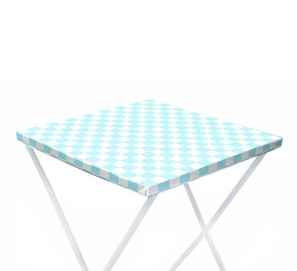 TOALHA PEROLIZADA 78X78 XADREZ AZUL CLARO 10UN CORES
