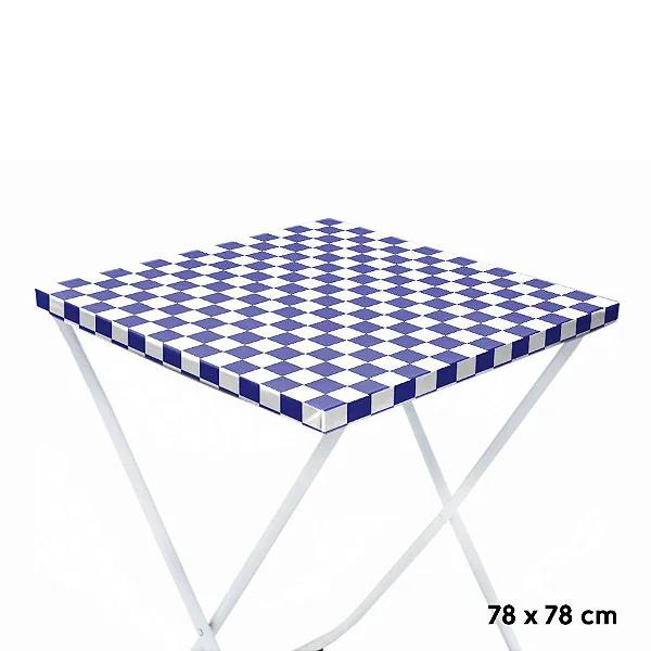 TOALHA PEROLIZADA 78X78 XADREZ AZUL ESCURO 10UN CORES