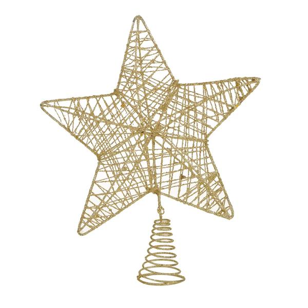 TOPO ARVORE ESTRELA VAZADA OUR 25CM UN CROMUS