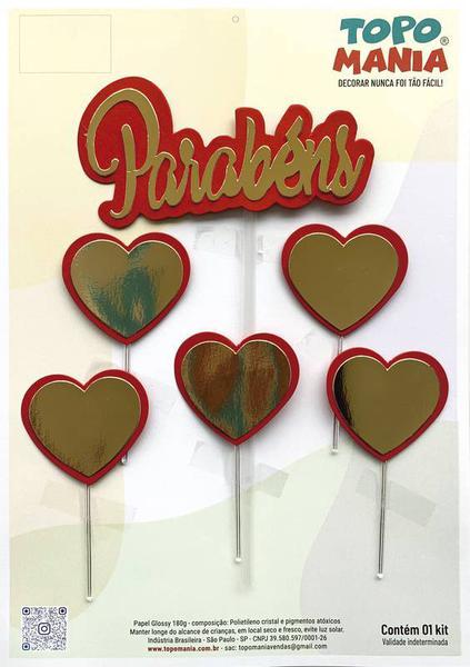 TOPO CORACAO VERMELHO E OURO UN TOPO MANIA