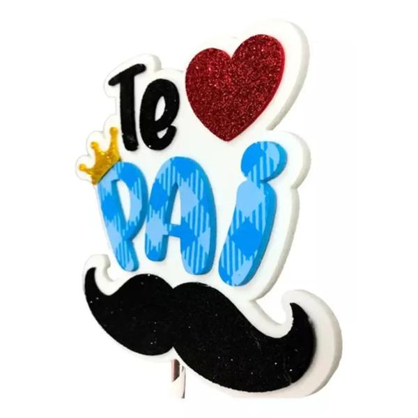 TOPO DE BOLO 3D PAIS TE AMO PAI UN PIFFER
