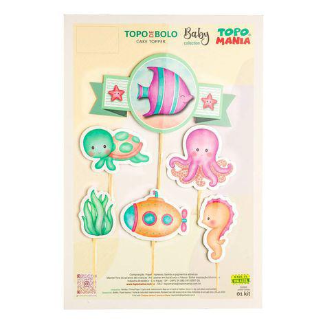 TOPO DE BOLO FUNDO DO MAR BABY COLLECTION UN TOPO MANIA