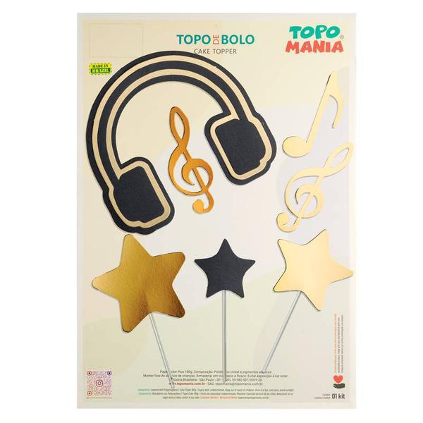 TOPO FONE PRETO E OURO UN TOPO MANIA