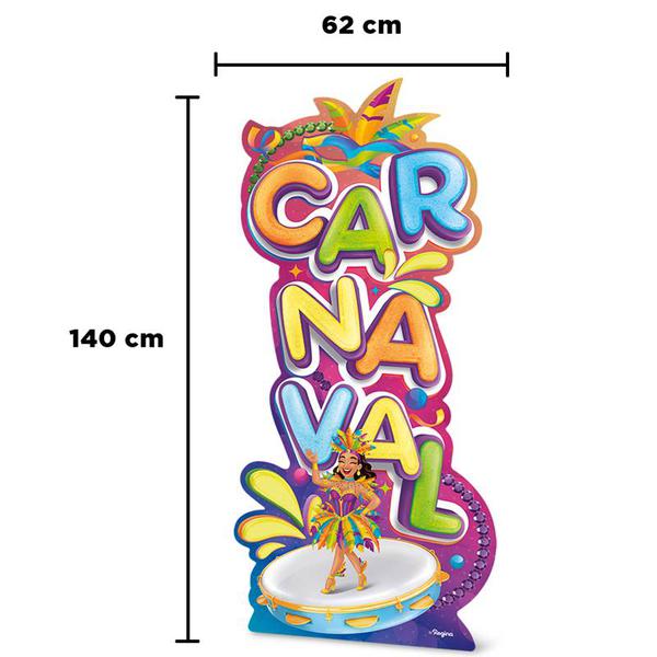 TOTEM DECORATIVO CARNAVAL 140X62CM UN REGINA