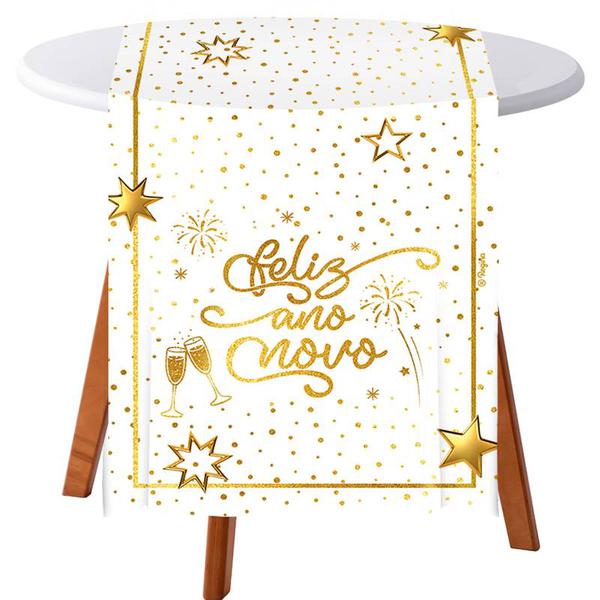 TRILHO DE MESA BRANCO 40X200CM ANO NOVO UN REGINA