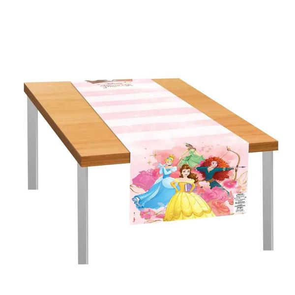 TRILHO DE MESA TECIDO 40X200CM PRINCESAS UN REGINA