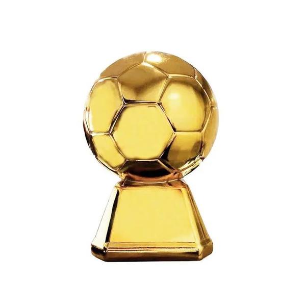 TROFEU BOLA DECORATIVO DOURADO METALIZADO UN MIRANDINHA