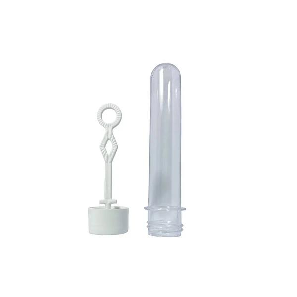 TUBETE PARA BOLHA DE SABAO 13CM BRANCO 10UN QUALYPLAST